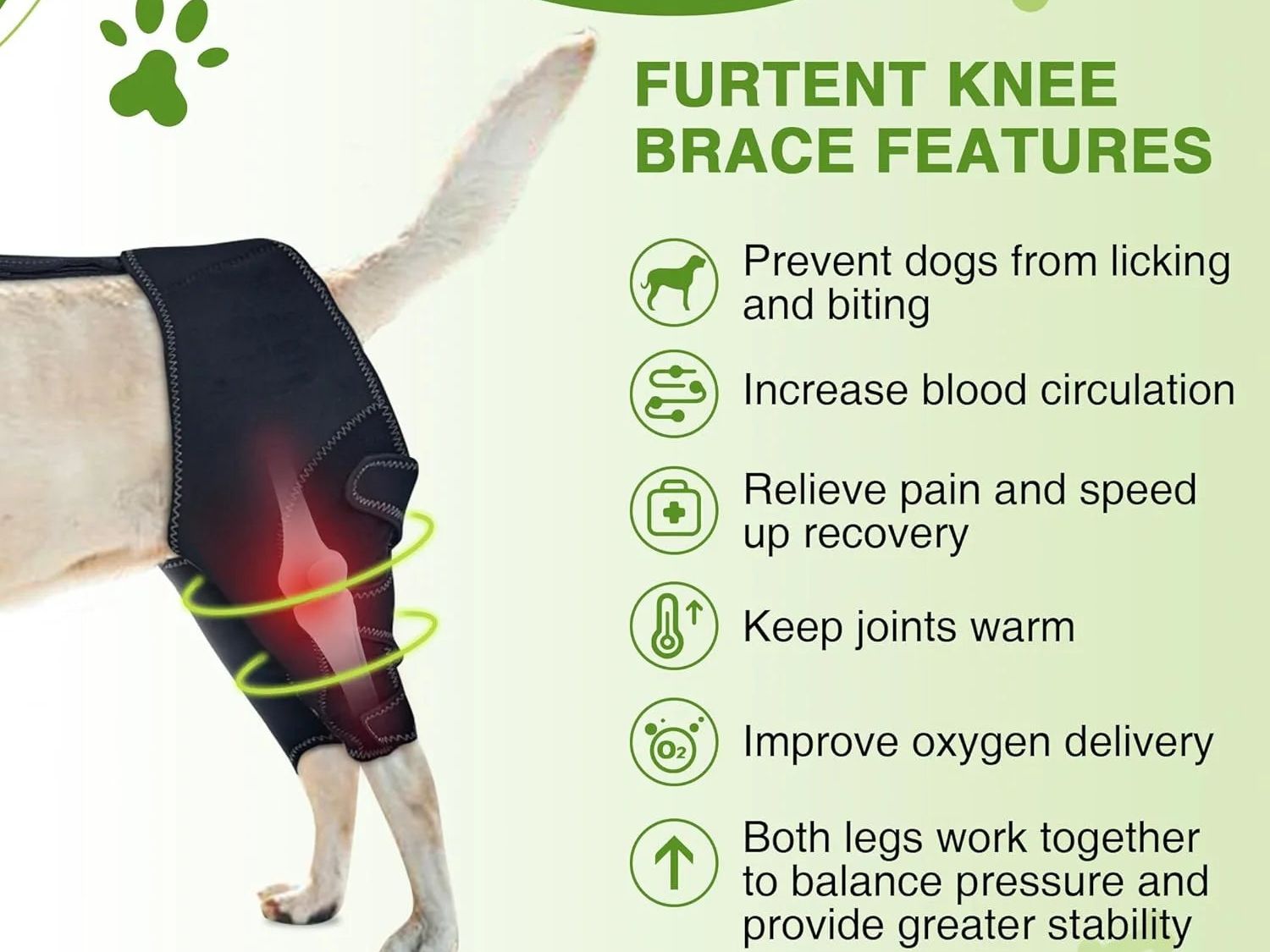 Dog Knee Brace with Metal Hinged Support - Adjustable ACL Brace for Torn Ligaments, Luxating Patella & Arthritis