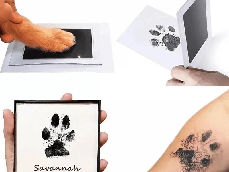 Pet Paw Print Ink Pad for Dogs, Touchless Ink Pad Pet Footprint Pad for Memorial Supplies