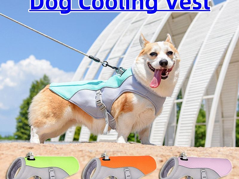Summer Pet Dog Cooling Vest Heat Resistant Cool Dogs Clothes Breathable Sun-Proof Clothing for Small Large Dogs Outdoor Walking