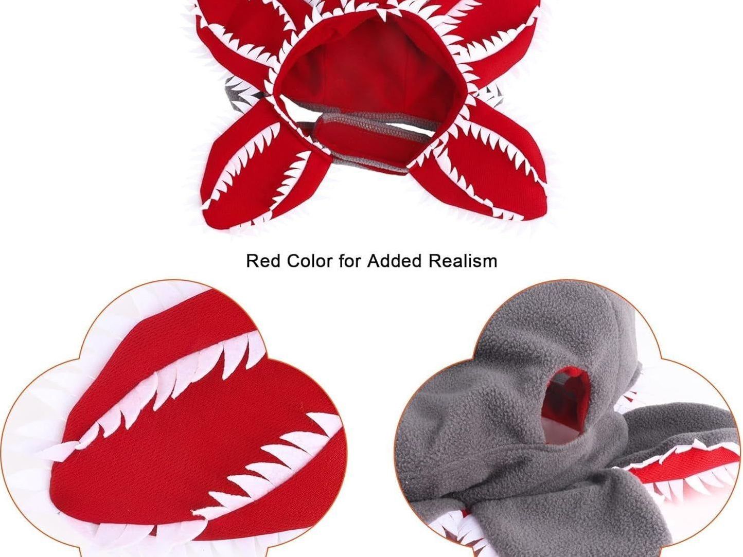 Dog Halloween Chomper Costume - Pet Holiday Demon Hat Scary Headband Flower Cosplay Outfits Funny Headwear Stranger Clothes for Medium Dog
