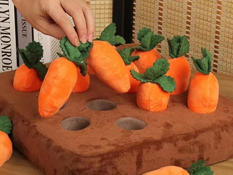 Dog Toys Snuffle Mat for Pet Plush Carrot Toy Mat Innovative Plush Vegetable Field Pull Radish Plush Carrot Dog Interactive Toys