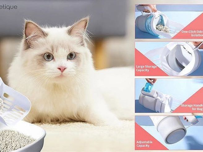 Cat Litter Scoop with Refill Bags – Self-Cleaning System for Easy Cleaning