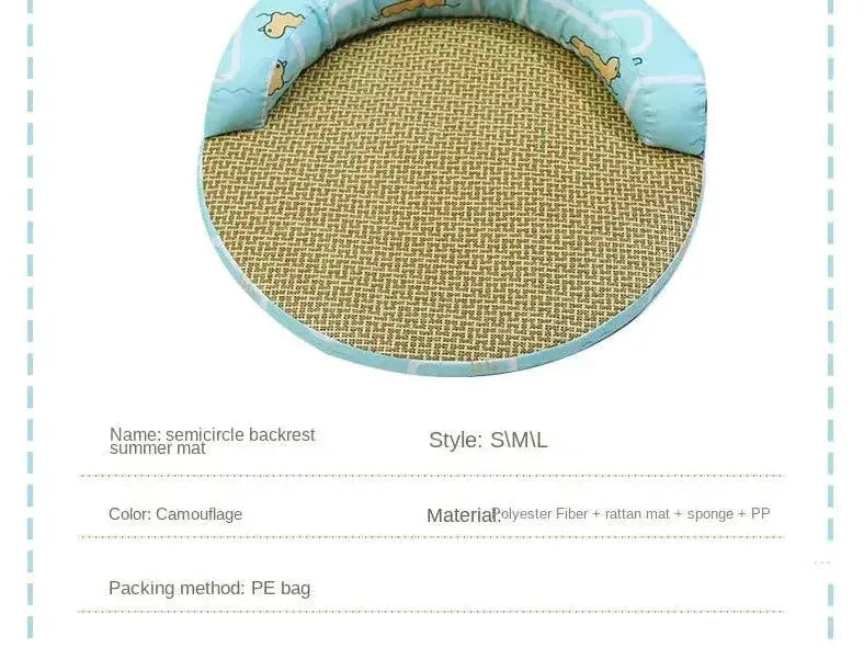 Cool Rattan Pet Mat – Cool Cat & Dog Mat with Pillow- SALE