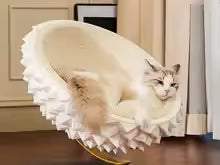 Luxury Eggshell Sisal Cat Nest – Cozy Hideaway & Scratch Board for Cats
