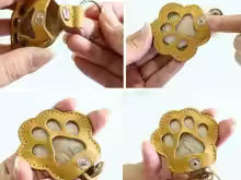 Pet Hair Memorial Keychain – Leatherette Paw-Shaped Keepsake Locket