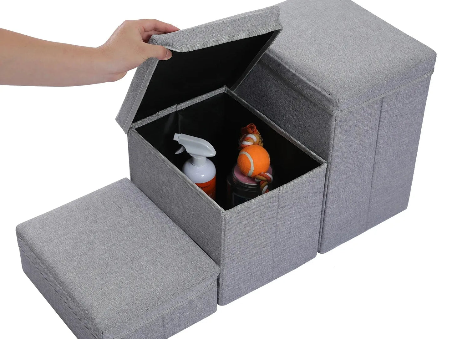3-Tier Foldable Pet Stairs – Portable Non-Slip Steps for Elderly Pets