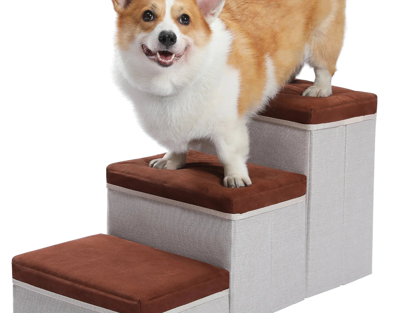 3-Tier Foldable Pet Stairs – Portable Non-Slip Steps for Elderly Pets