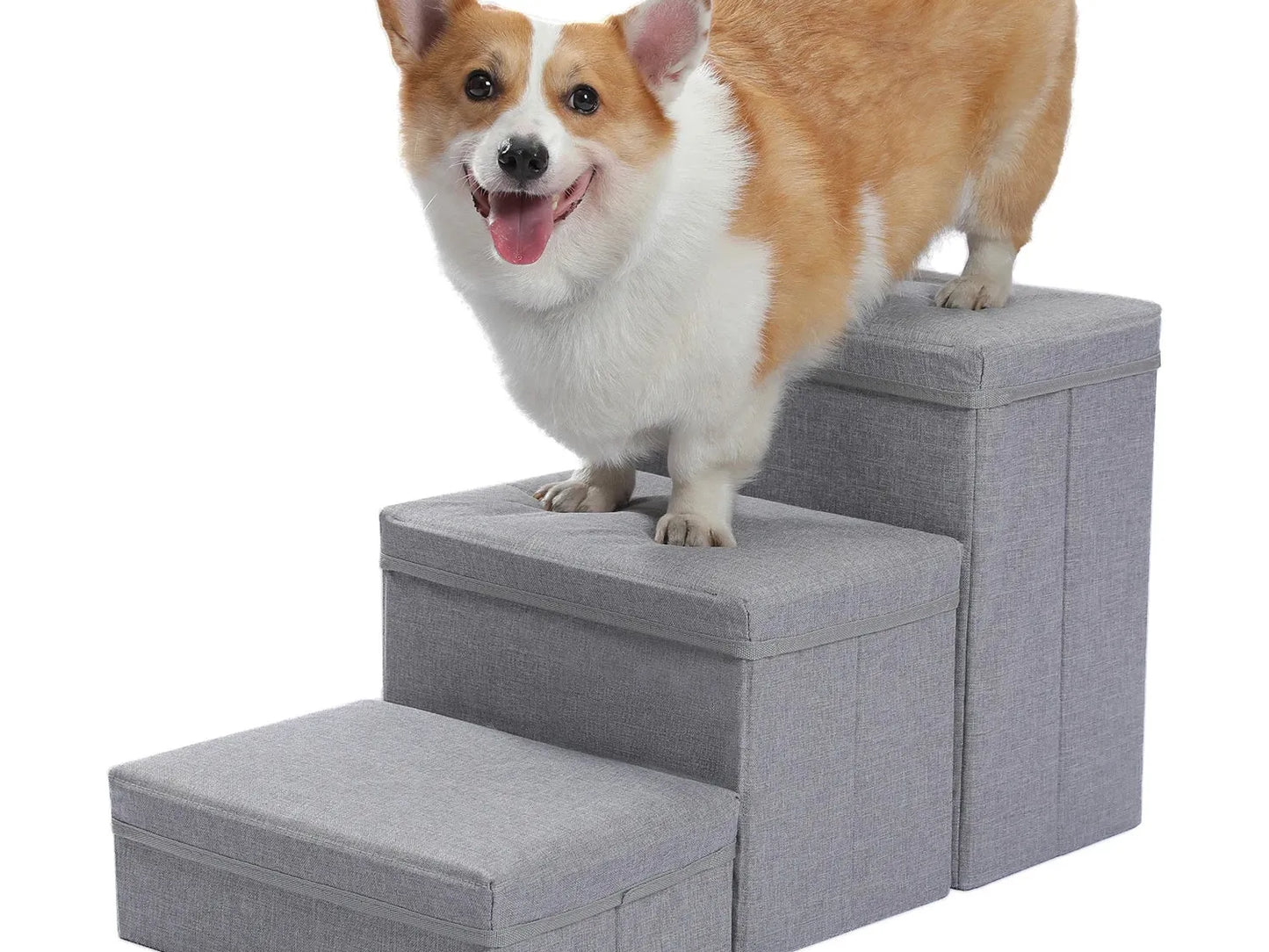3-Tier Foldable Pet Stairs – Portable Non-Slip Steps for Elderly Pets