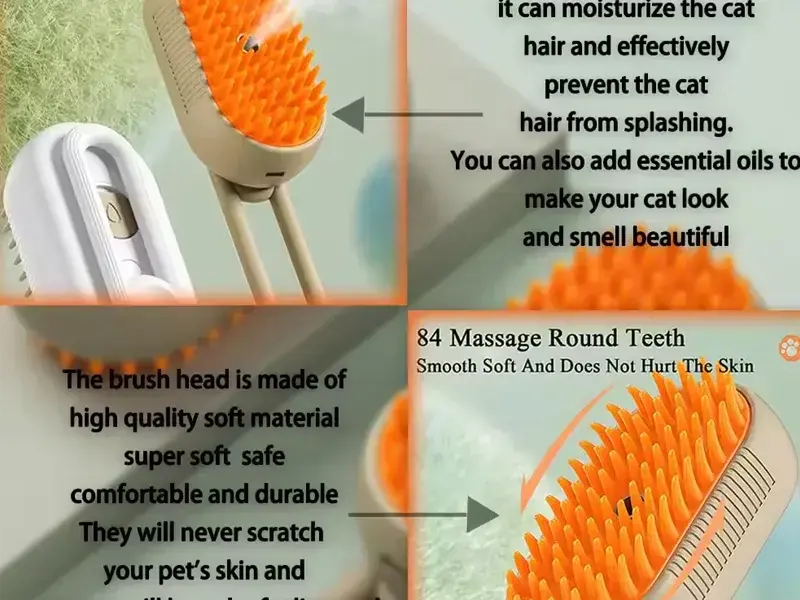 3-in-1 Electric Pet Cleaning Brush – Grooming & Massage Comb for Dogs & Cats