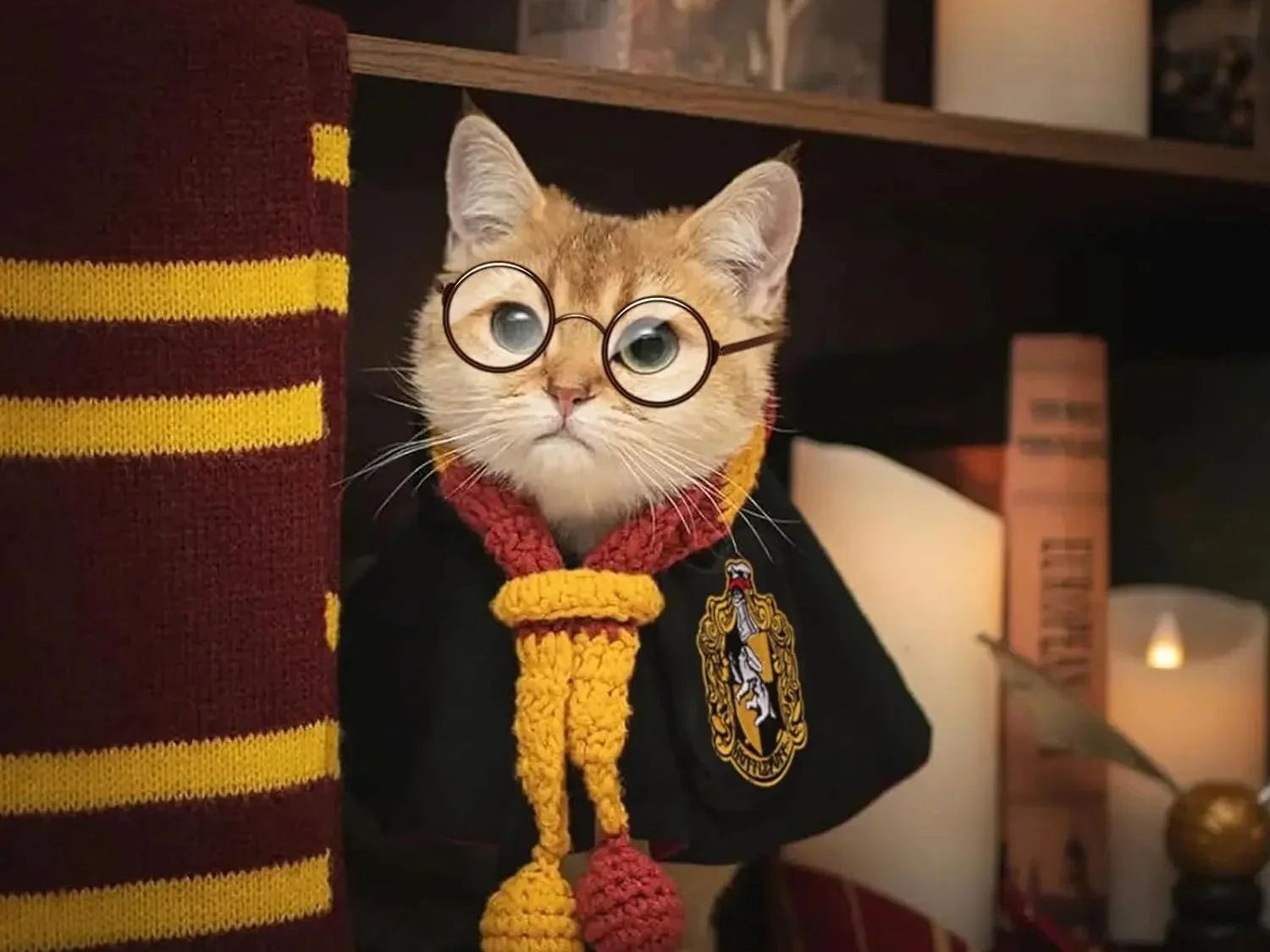 Halloween Cat Cosplay Cloak College Pet Clothes Small Magic Cloak Dog Costume Pet Glasses Necktie Dog Pet Shawl Autumn Clothes