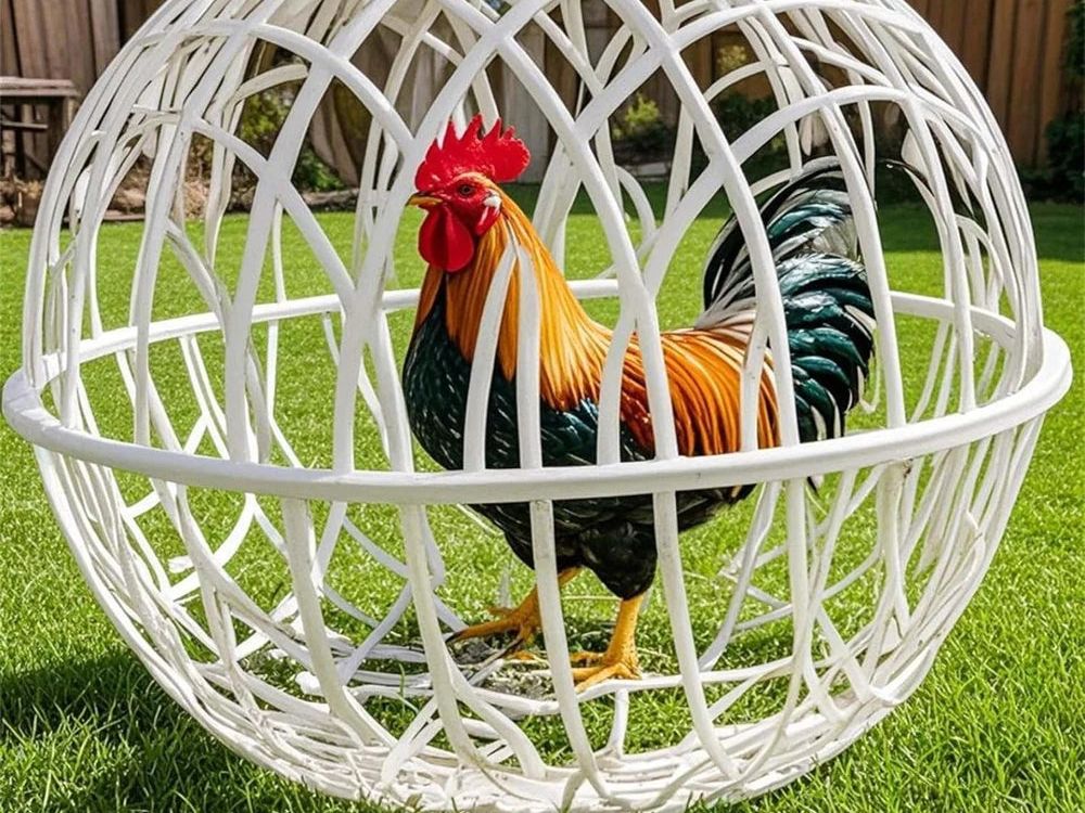 1/3/5PCS Walking Chicken Cage Outdoor Rollable Chicken Cage Removable Safety Cage Free Range Can Roll and Walk to Feed