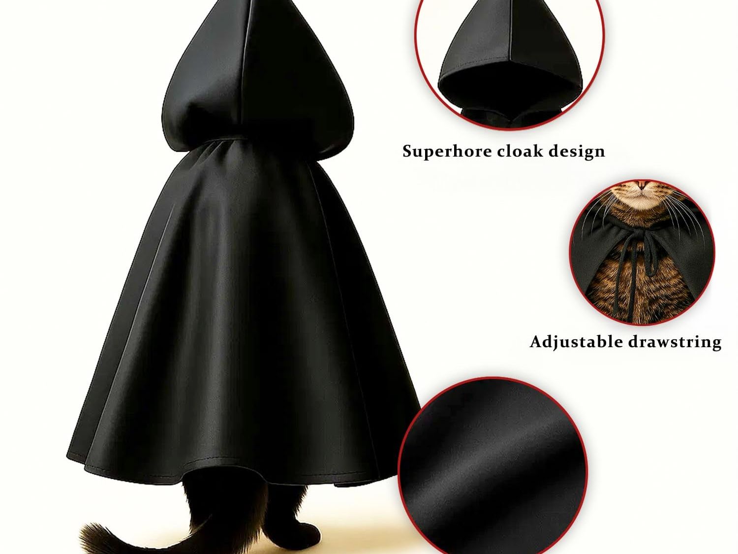 Black Bat Cat Costume with Cloak, Funny Bat Mask and Cat Cloak , Cat Outfit and Hoodie for Cosplay, Halloween, Cat Clothes and Accessories for Indoor Cats, Bat Cat Mask and Apparel, Superhero Easter Pet Costume (Big - Middle)