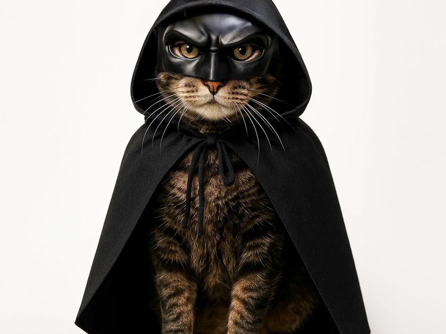 Black Bat Cat Costume with Cloak, Funny Bat Mask and Cat Cloak , Cat Outfit and Hoodie for Cosplay, Halloween, Cat Clothes and Accessories for Indoor Cats, Bat Cat Mask and Apparel, Superhero Easter Pet Costume (Big - Middle)