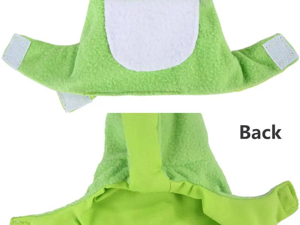 Funny Frog Shaped Birds Clothes Plush Flying Suit Parrots Costume Cosplay Outfit Winter Warm Hat Hooded Pet Bird Accessories