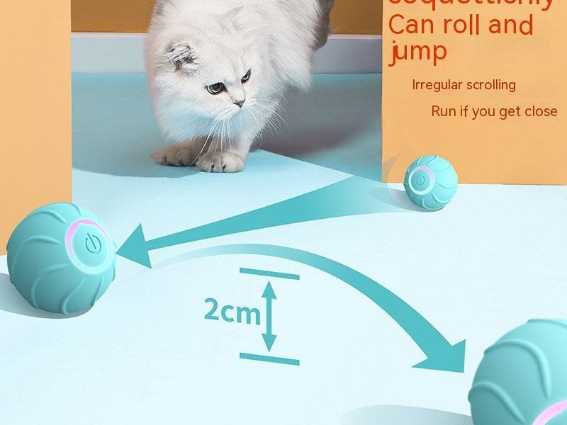 Smart Cat Toys Rolling Ball Pet Cat Owner Interactive Pets Toys Automatic Bouncing Ball USB Self Hi Teasing Kittens Jumping Ball