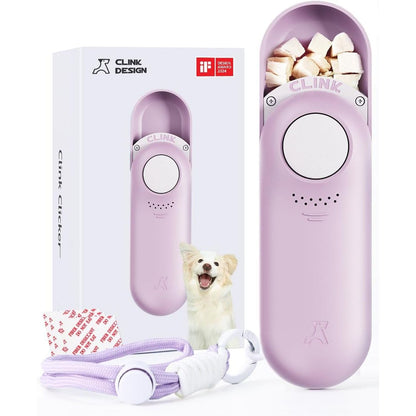 2-in-1 Clicker Dog Trainer and Treat Pouch - Lightweight, Durable Dog Treat Dispenser for Effective Puppy Training, Easy to Clean and Handle, Black