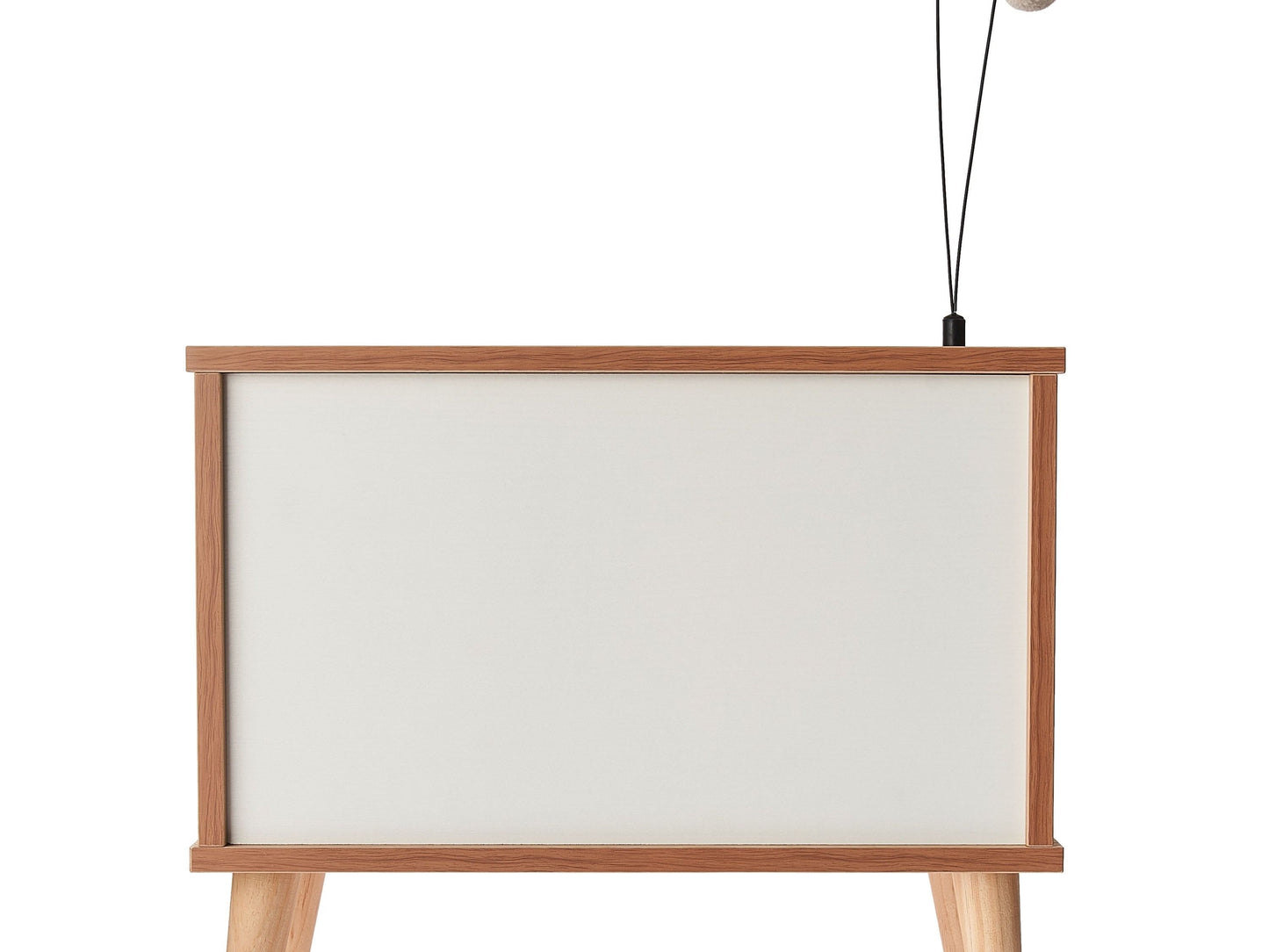 Purr-View Retro TV Cat Condo with Jute Scratching Pad & Washable Mat, Ball Toy Antenna, White & Tan, 20" L X 11.5" W X 16" H