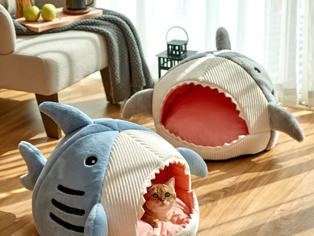 Luxury Plush Shark Pet Bed