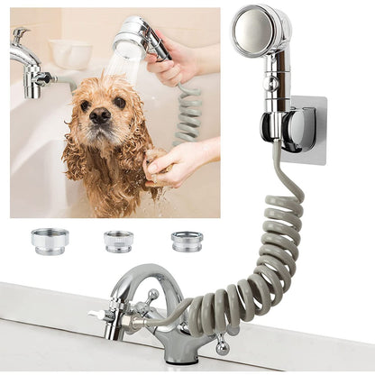 Sink Faucet Sprayer Attachment - Versatile Shower Head for Tub Faucets, Ideal for Dog Bathing and Multi-Purpose Use in Laundry, Bathroom, and Kitchen