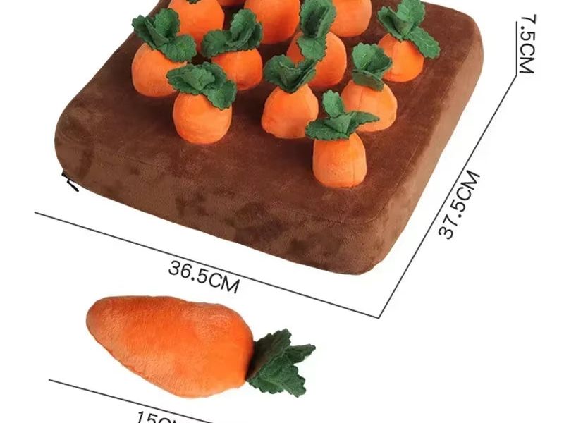 Dog Toys Snuffle Mat for Pet Plush Carrot Toy Mat Innovative Plush Vegetable Field Pull Radish Plush Carrot Dog Interactive Toys