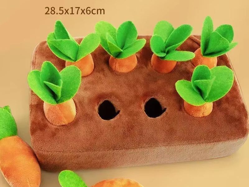 Dog Toys Snuffle Mat for Pet Plush Carrot Toy Mat Innovative Plush Vegetable Field Pull Radish Plush Carrot Dog Interactive Toys