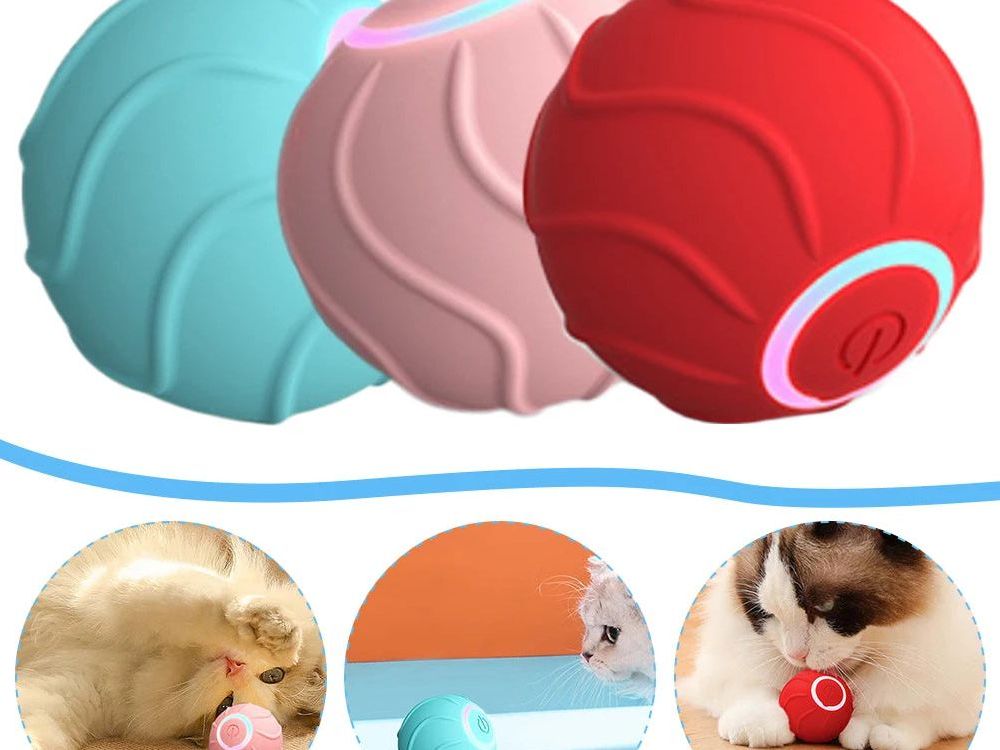 Smart Cat Toys Rolling Ball Pet Cat Owner Interactive Pets Toys Automatic Bouncing Ball USB Self Hi Teasing Kittens Jumping Ball