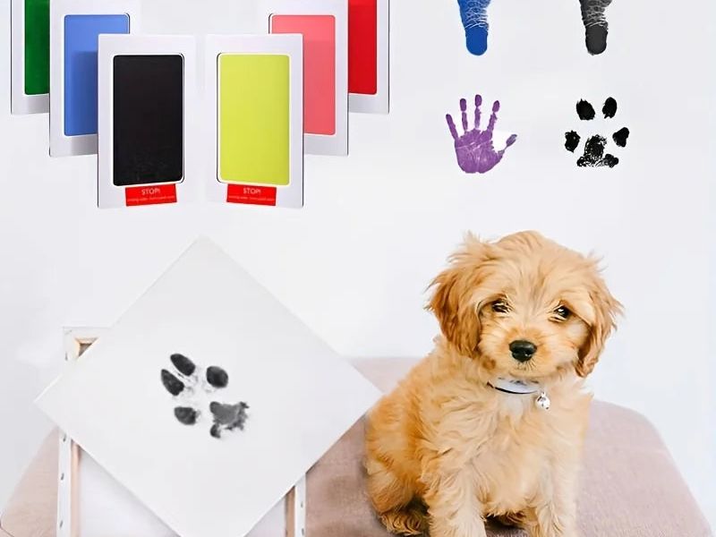 Pet Paw Print Ink Pad for Dogs, Touchless Ink Pad Pet Footprint Pad for Memorial Supplies