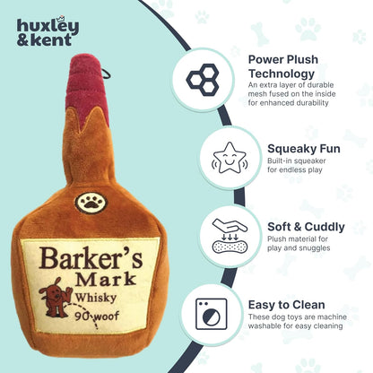 Power Plush Squeaky Dog Toy with Squeaker - Soft Stuffed Animal for Indoor Play and Fetch - Suitable for Small, Medium, and Large Dogs - Barker's Mark, Large