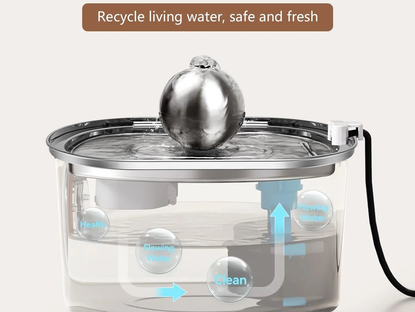 Stainless Steel Cat Water Fountain