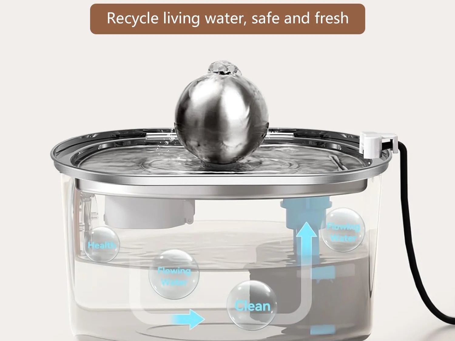 Stainless Steel Cat Water Fountain