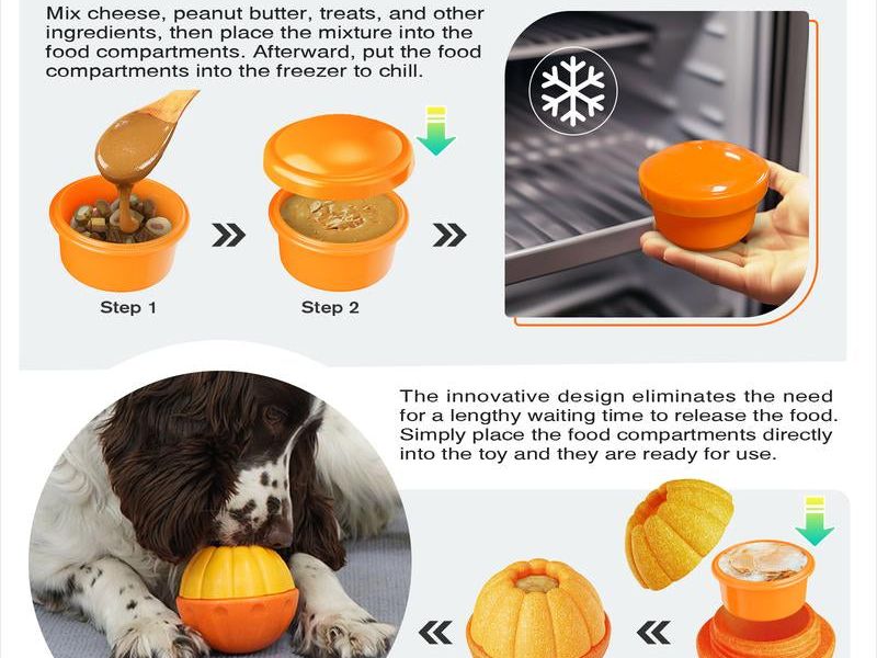 KADTC ALL in ONE 3 in 1 Dog Durable Fillable Chew Toy & Freezer/Freezable/Frozen Lick Treat Tray Enrichment Toys & Kibble Dispensing Ball -Stuffable Peanut Butter Filling DIY Wet Food Interactive Game
