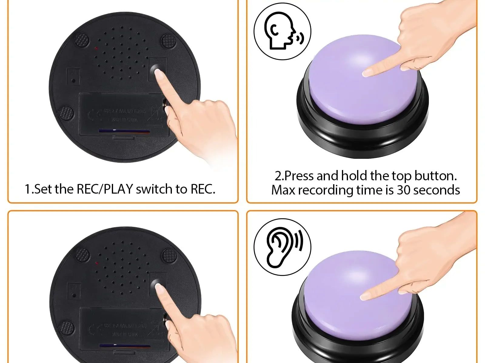 Funny Dog Recordable Pet Toys Travel Talking Pet Starters Dog Speaking Buttons Portable Cute Pet Supplies Communication Dog