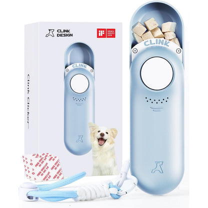 2-in-1 Clicker Dog Trainer and Treat Pouch - Lightweight, Durable Dog Treat Dispenser for Effective Puppy Training, Easy to Clean and Handle, Black
