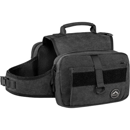 Outdoors Tactical Dog Backpack and Saddle Bag for Large Dogs, Featuring Side Pockets and Adjustable Straps for Hiking