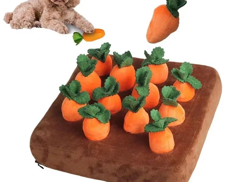 Dog Toys Snuffle Mat for Pet Plush Carrot Toy Mat Innovative Plush Vegetable Field Pull Radish Plush Carrot Dog Interactive Toys