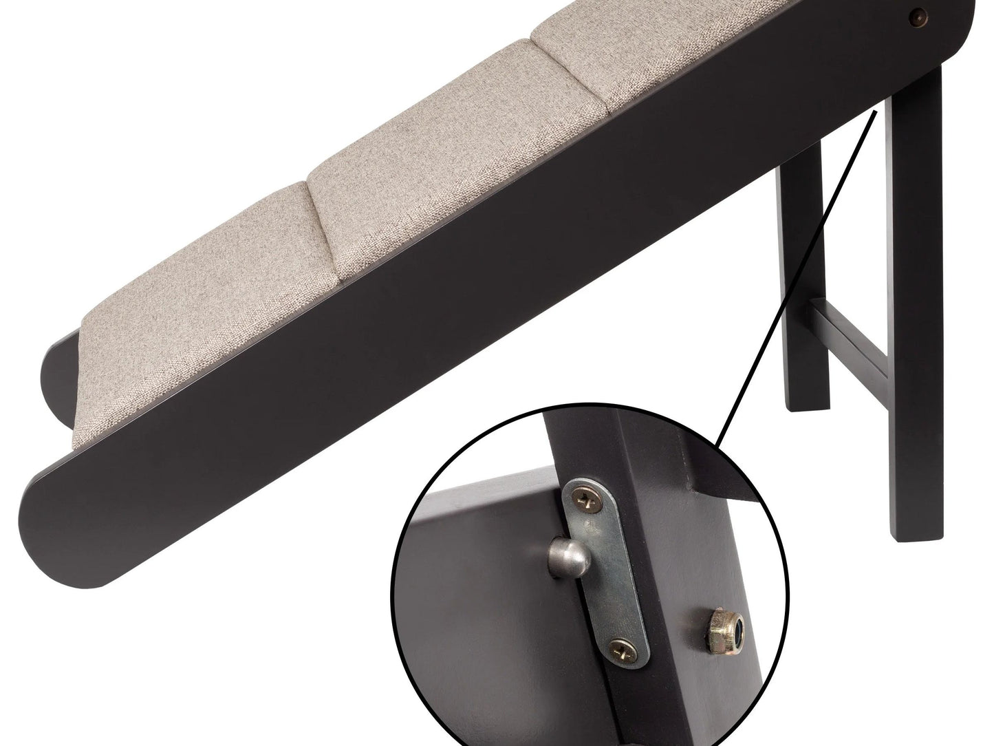 Foldable Wooden Pet Ramp for Bed, Couch, or Vehicle (Gray/Cream)