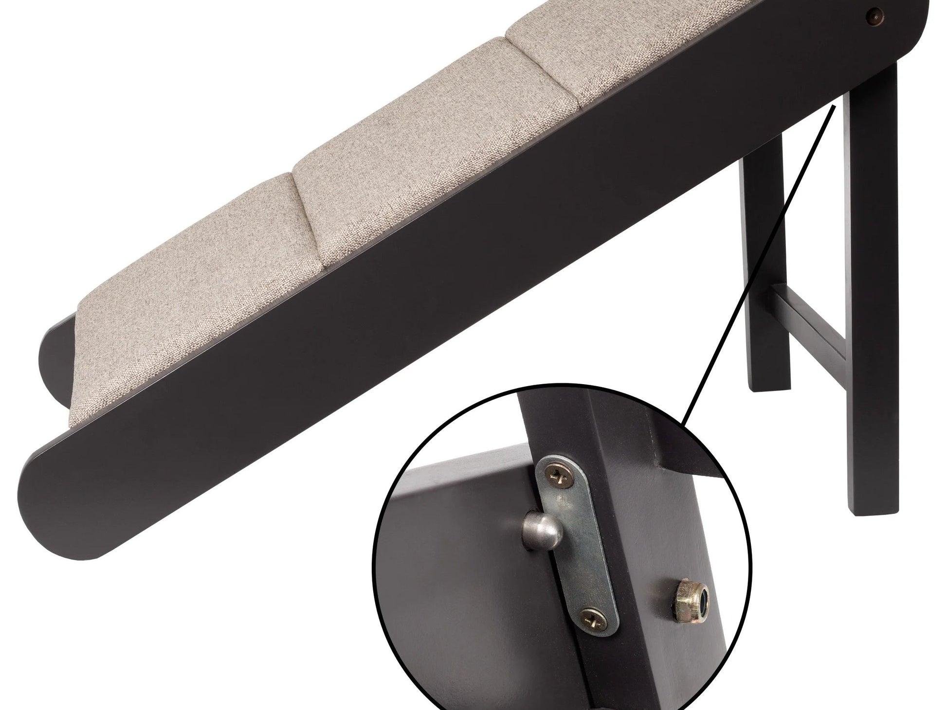 Foldable Wooden Pet Ramp for Bed, Couch, or Vehicle (Gray/Cream)
