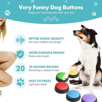 Funny Dog Recordable Pet Toys Travel Talking Pet Starters Dog Speaking Buttons Portable Cute Pet Supplies Communication Dog