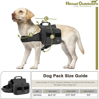 Outdoors Tactical Dog Backpack and Saddle Bag for Large Dogs, Featuring Side Pockets and Adjustable Straps for Hiking