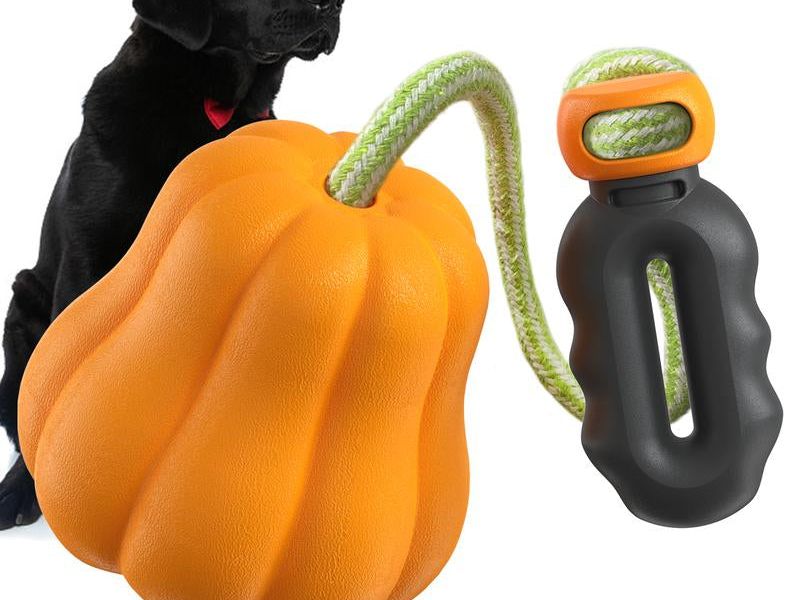 PROKEI Dog Rope Fetch Exercise Toy Formedium/Large Aggressive Chewers Breed Dogschew Interactive Toys Training Tug of War Ballsindoor and Outdoor Halloween Dogtoy Orange Plain Indestructible Dogtoy Super Chewer Dog Training Rope Toy