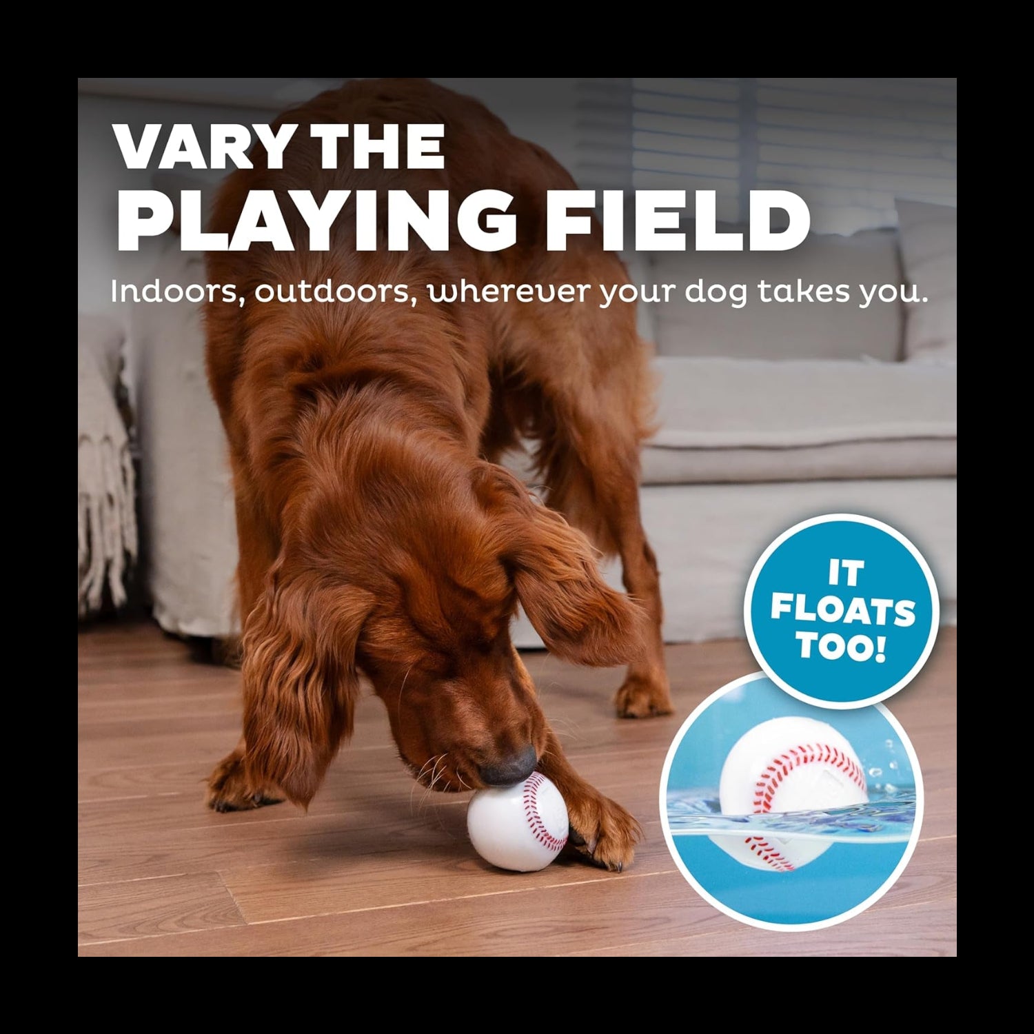 Orbee-Tuff Baseball: Durable Treat-Dispensing Dog Ball, Interactive Fetch Toy, Mint Scented, BPA-Free for Indoor and Outdoor Play, White