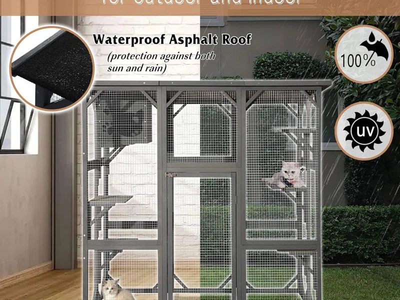 Indoor/Outdoor Large Waterproof Cat Playpen