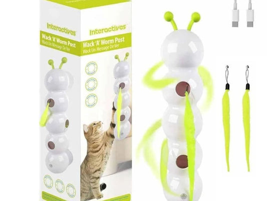Caterpillar Teasing Cat Toy Motion Activated Kitten Toy Rechargeable Automatic Cat Toy with Tail for Indoor Cats Toy Ball