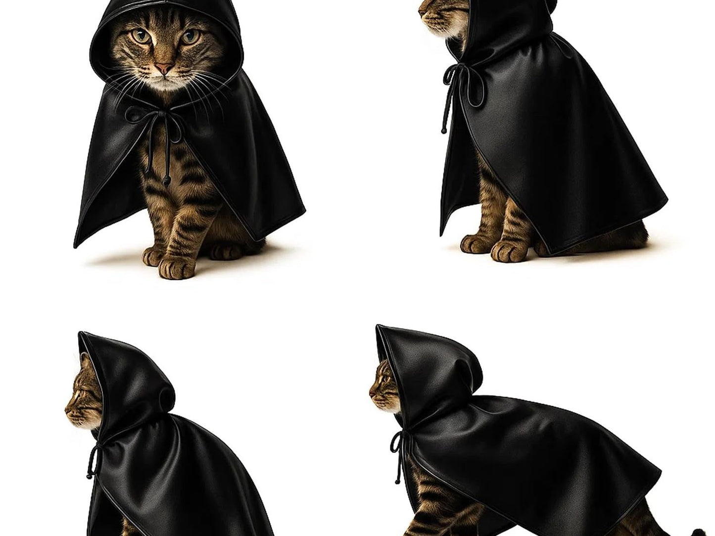 Black Bat Cat Costume with Cloak, Funny Bat Mask and Cat Cloak , Cat Outfit and Hoodie for Cosplay, Halloween, Cat Clothes and Accessories for Indoor Cats, Bat Cat Mask and Apparel, Superhero Easter Pet Costume (Big - Middle)
