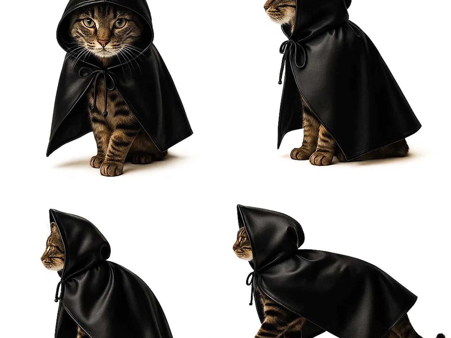 Black Bat Cat Costume with Cloak, Funny Bat Mask and Cat Cloak , Cat Outfit and Hoodie for Cosplay, Halloween, Cat Clothes and Accessories for Indoor Cats, Bat Cat Mask and Apparel, Superhero Easter Pet Costume (Big - Middle)