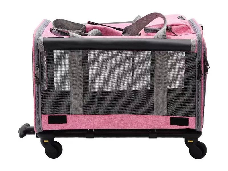 Rolling Pet Carrier Foldable Travel Bag for Small Medium Dogs and Cats Detachable Mesh Window EU Free Pet Rolling Carrier
